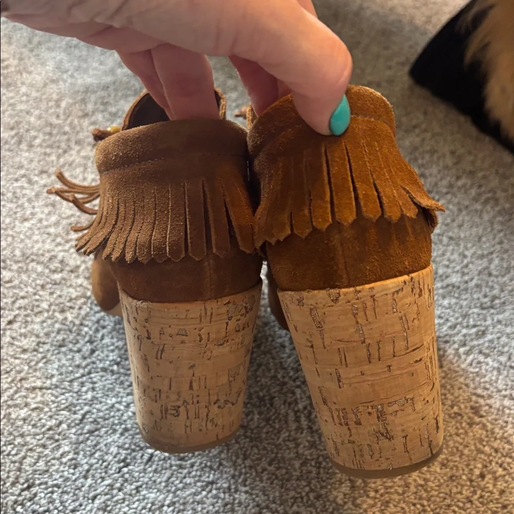 Tory Burch Huntington Beaded Suede Fringe Heeled Bootie - Picture 7 of 10
